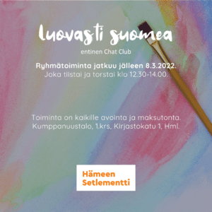Luovasti suomea ryhmän kuvallinen mainos