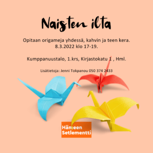 Naisten ilta tapahtuman kuvallinen mainos