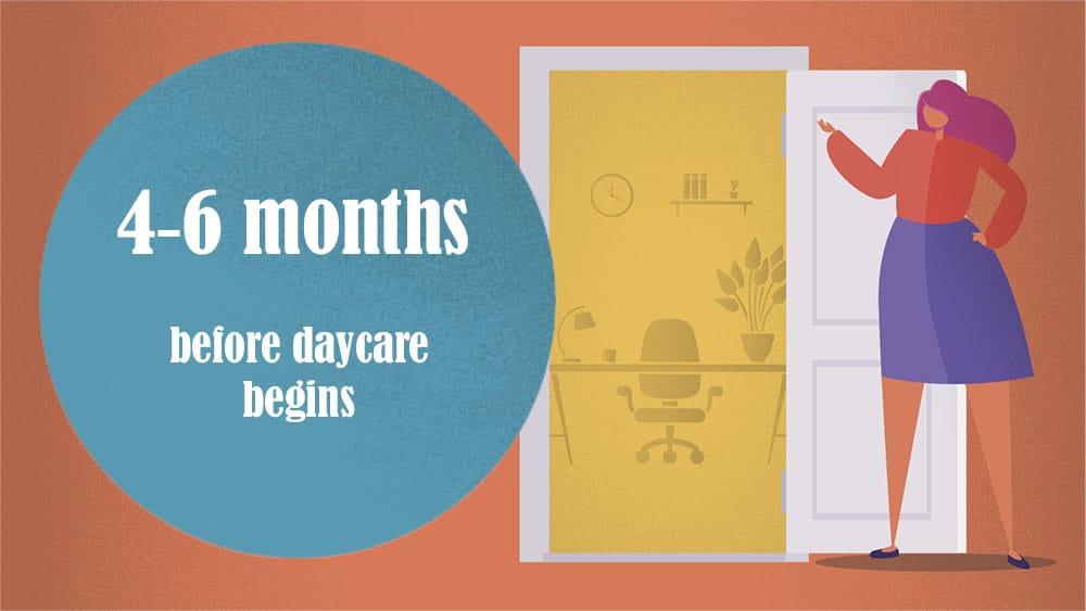 4-6 months before daycare begins